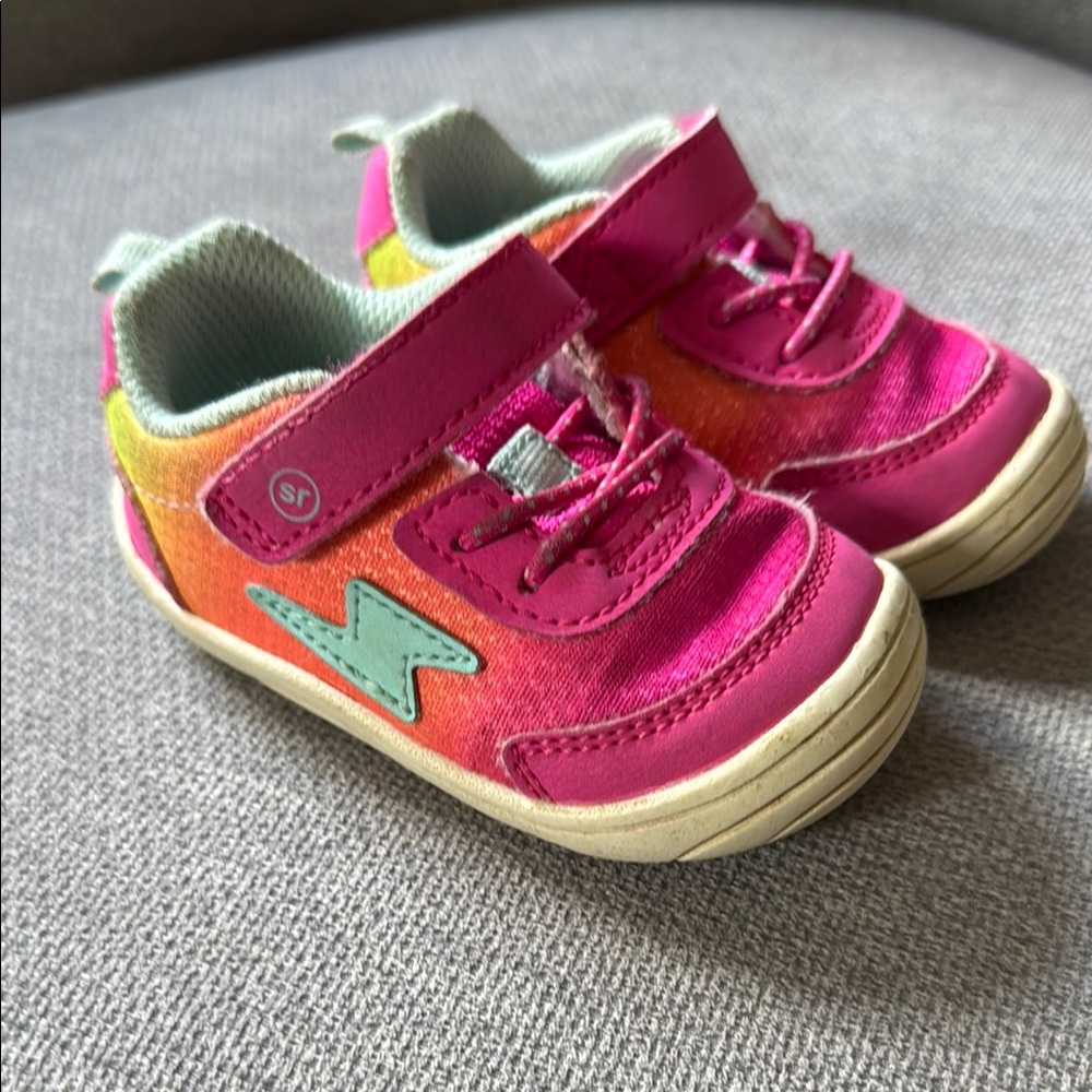 Stride Rite Pink and Yellow Kids Sneakers